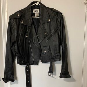 Black Leather Moto Jacket
